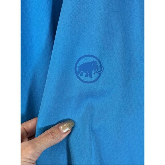 NWOT Mammut Blue Quarter Zip Hooded Pullover Lightweight Jacket Men's XXL - Picture 5 of 14